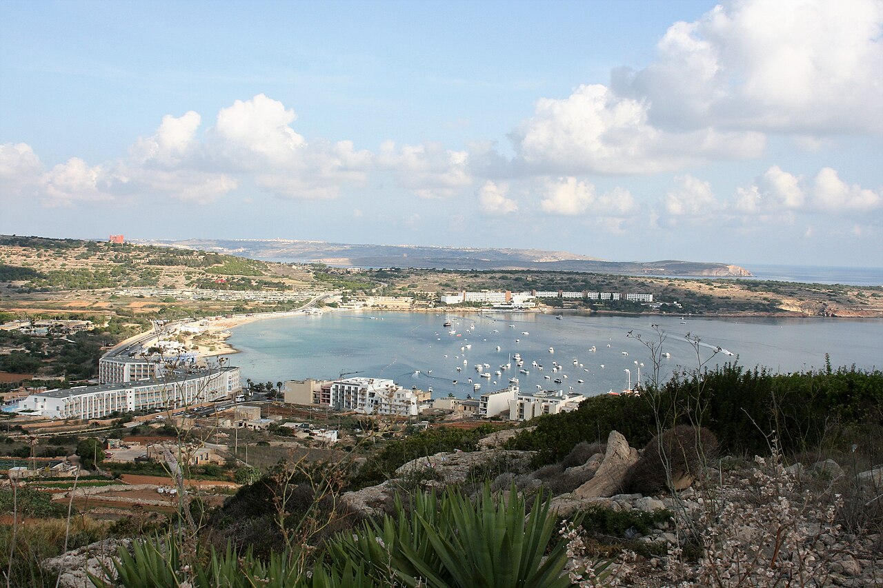Għadira Bay below Mellieħa