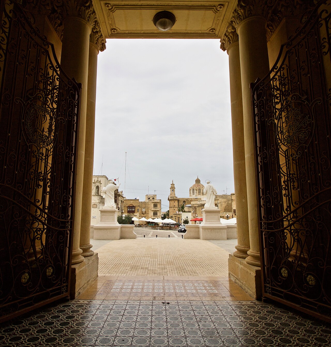 The parish square in Nadur, Gozo