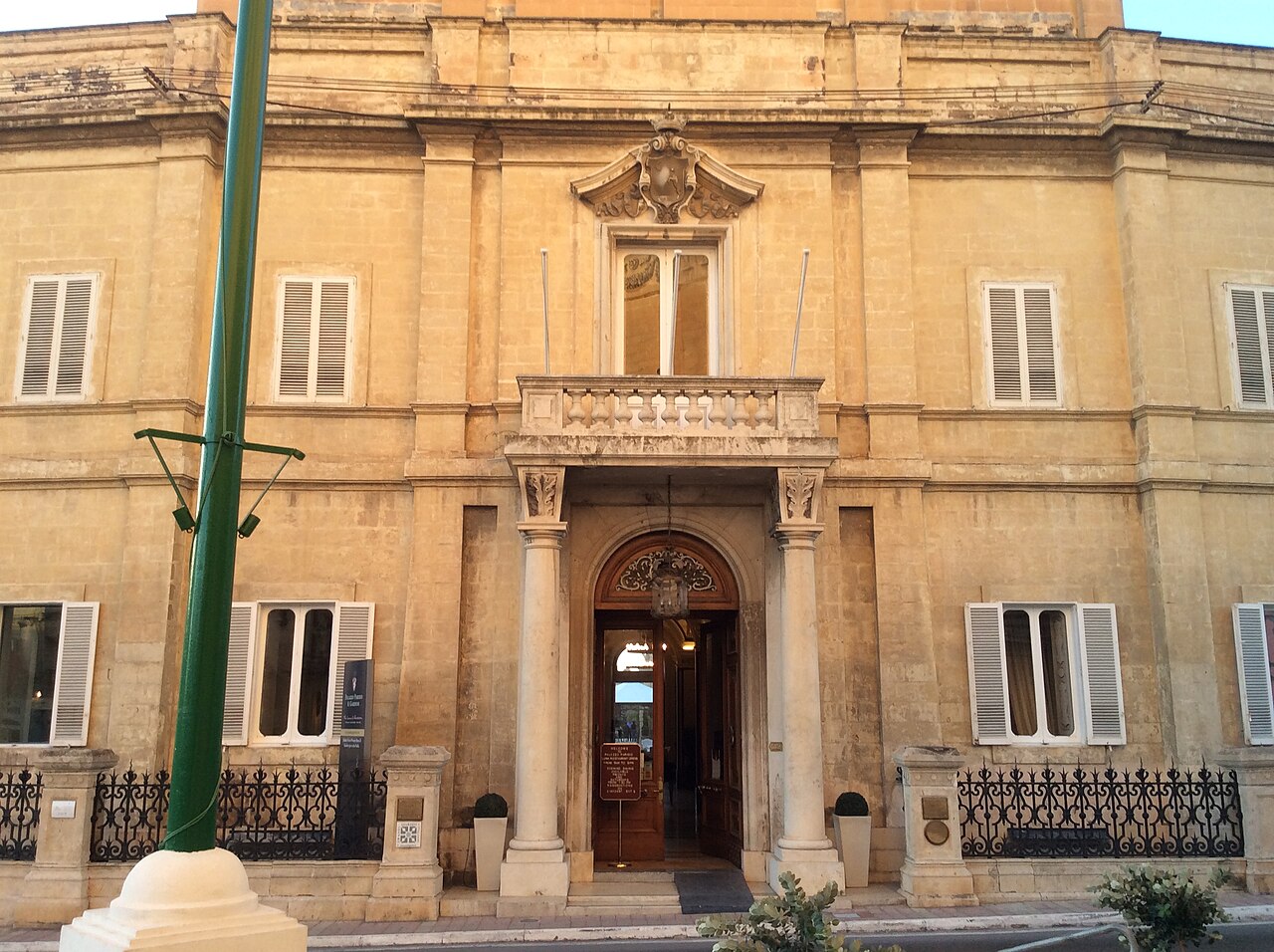 The facade of Palazzo Parisio in Naxxar