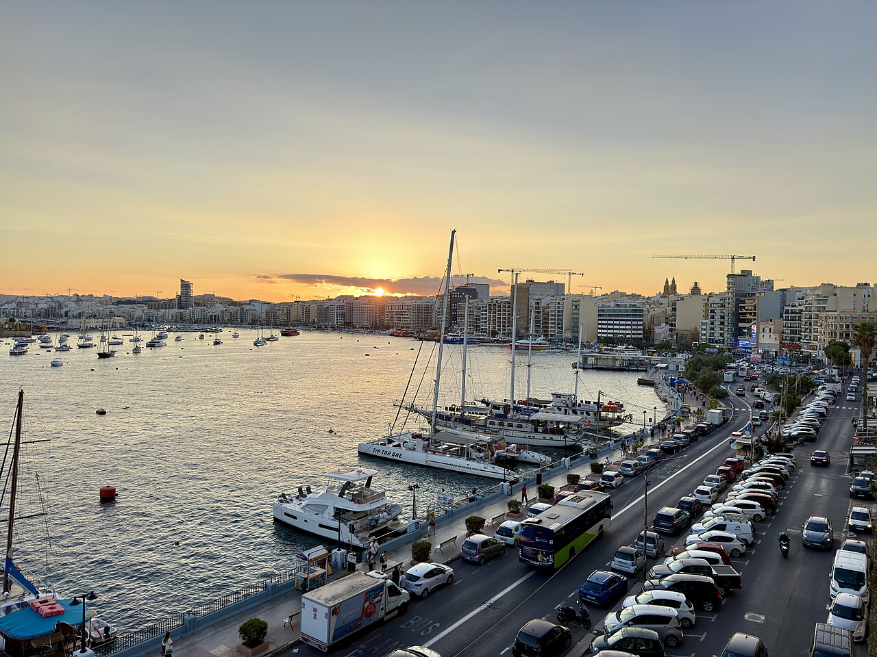 The waterfront road in Sliema