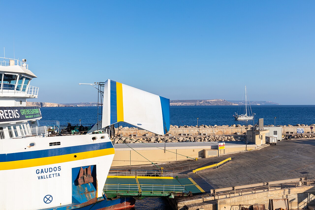 A ferry at Mġarr harbour on Gozo