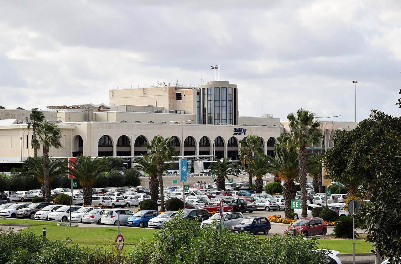 Malta International Airport terminal in Luqa, photographed in 2017
